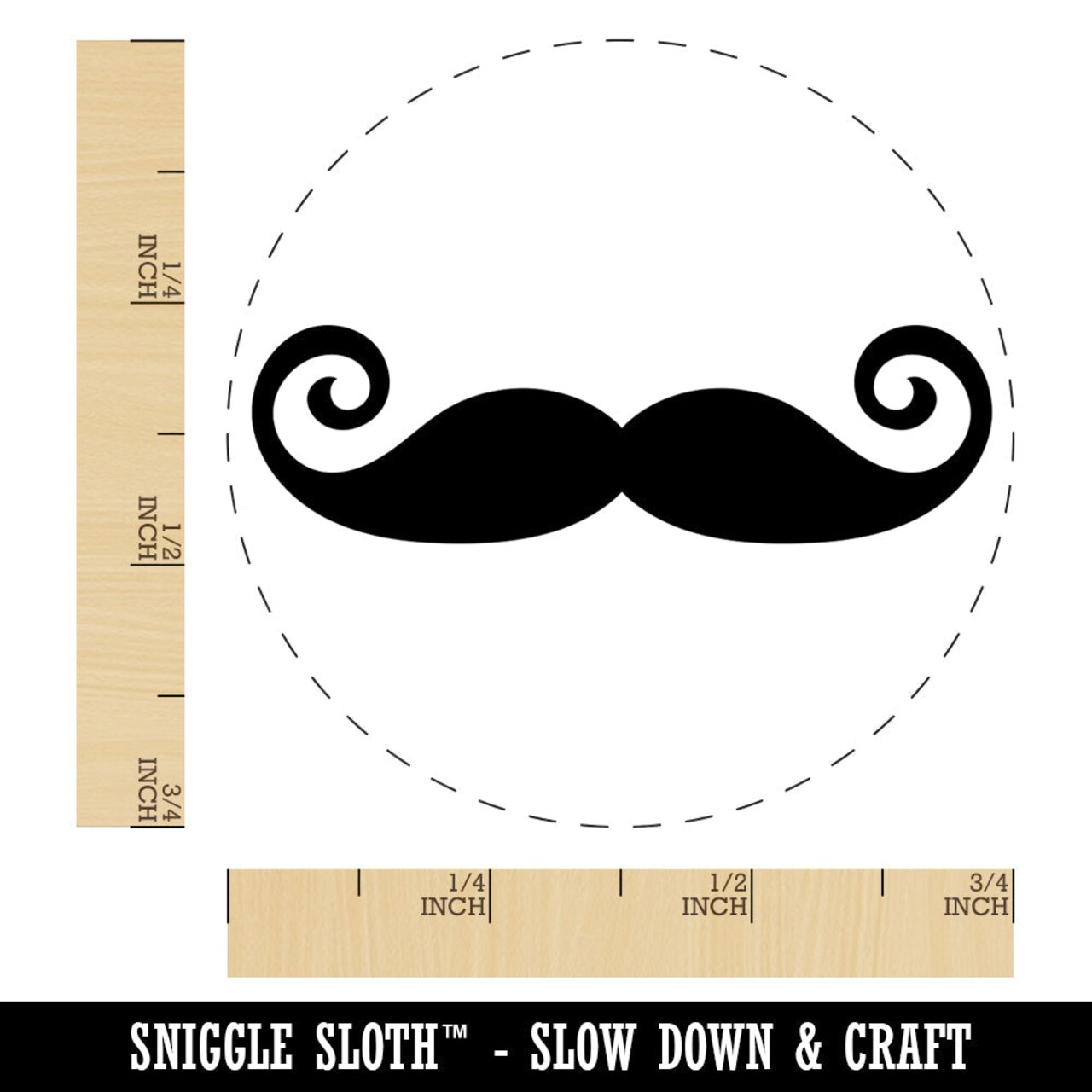 Imperial Mustache Moustache Silhouette Rubber Stamp for Stamping Crafting Planners